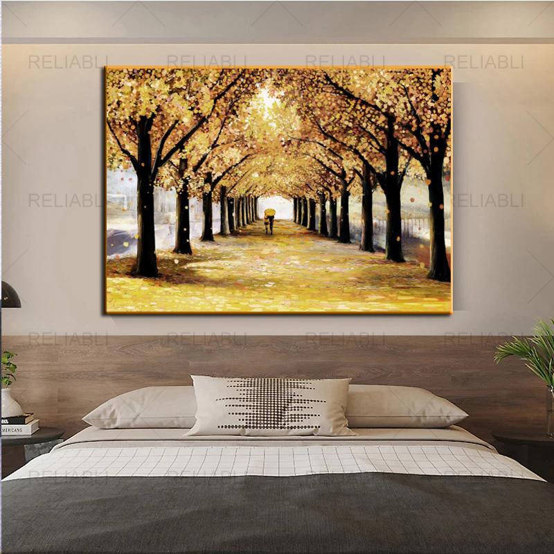 

Аннотация Пейзаж Осень Золото Богатое Дерево Холст Картина Современный Принт Плакат Стена Искусства Картина Для Гостиной Декор Столовой Без Рамки