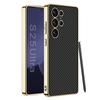 Slim Electroplated PU Leather Phone Case Galaxy S25 Ultra Plus Full Coverage Protective Cover
