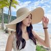 Wide Brim Straw Sun Hat Oversize Sun Protection Hat Foldable Weave Sun Cap  Summer