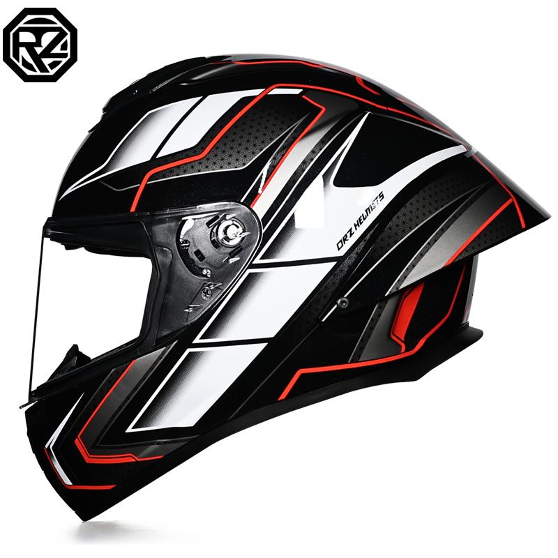 ORZ-S802 Motorcycle Helmet, DOT Men's and Women's Full Face Helmet, Personalized, Cool, All Season, Big Tail Wing Helmet