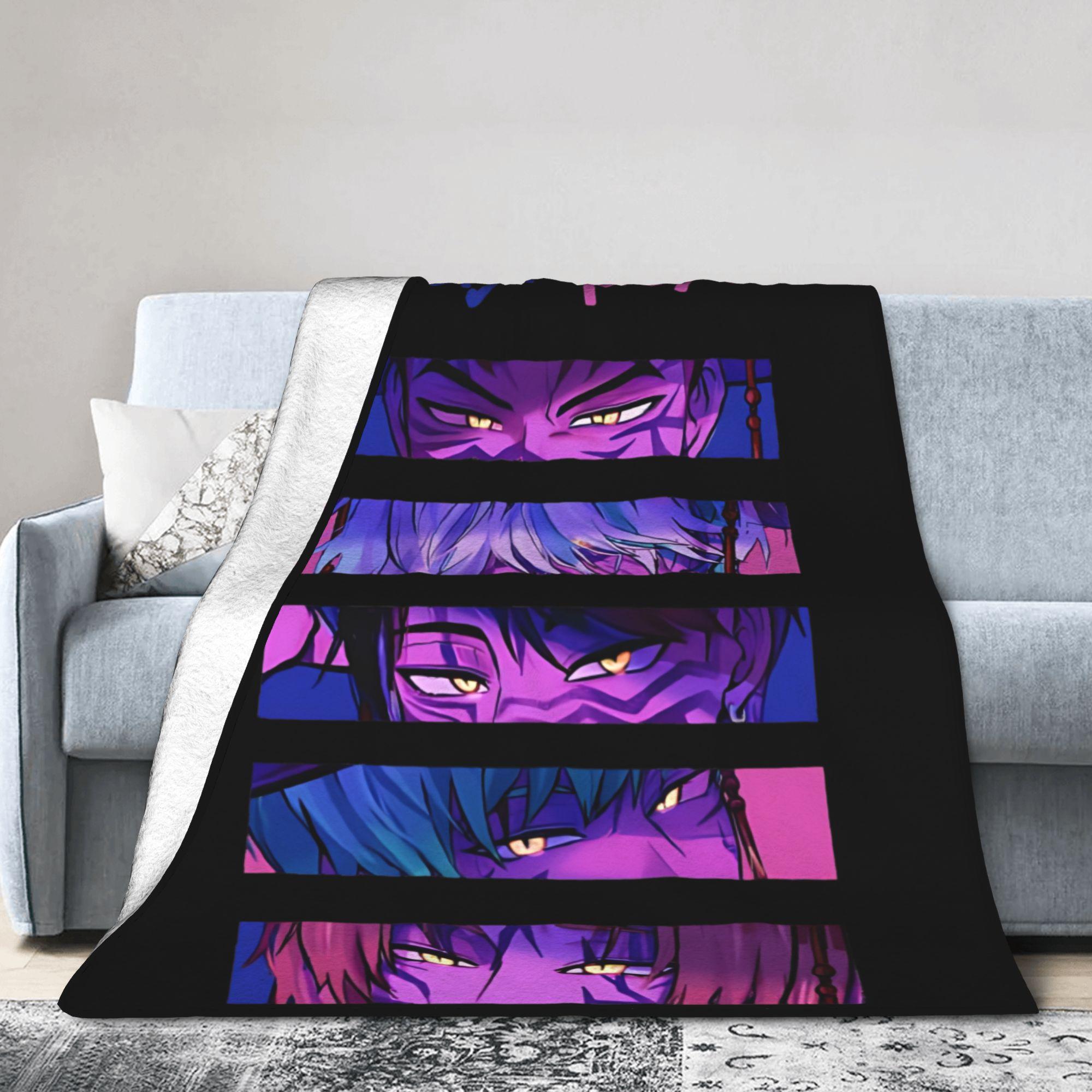 Saja Boys Eyes Blanket Kpop Demon Hunters Flannel Vintage Warm Throw Blanket for Bedding Lounge Decoration 75x90cm