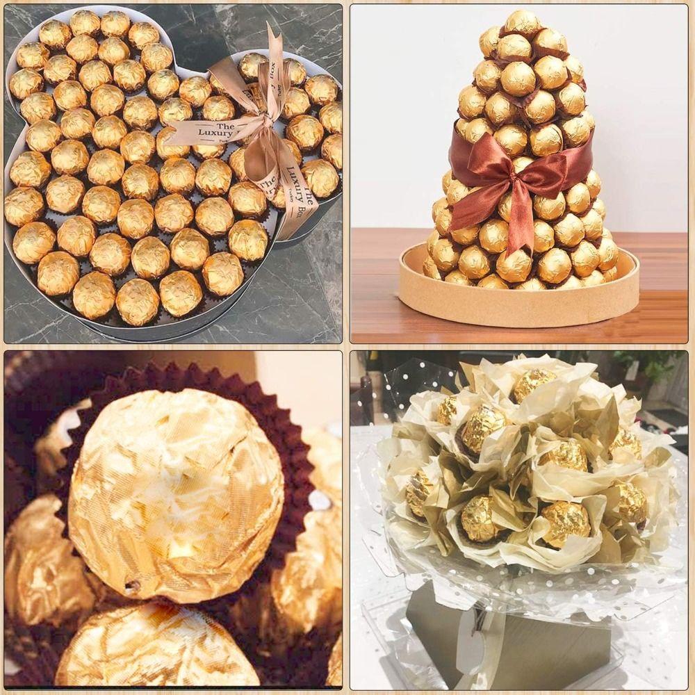 Square Aluminum Foil Paper Gold Chocolate Wrappers New Candy Wrapping Paper  Wedding Party Supplies