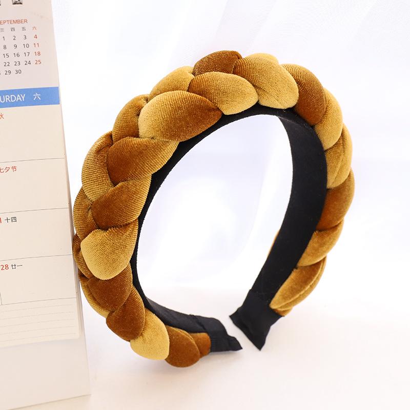 Fluwelen Gevlochten Haarband Hoofdband voor Vrouwen Meisjes Haaraccessoires orange