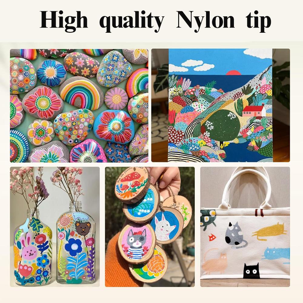 24-120 Colors Art Markers Quick-Drying Waterproof for Painting Wood Glass DIY CD Paper Kids Gift Art Stationery School Supplies