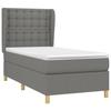 VidaXL Lit à sommier tapissier et matelas Gris foncé 90x190 cm Tissu - Modèle 3128806
