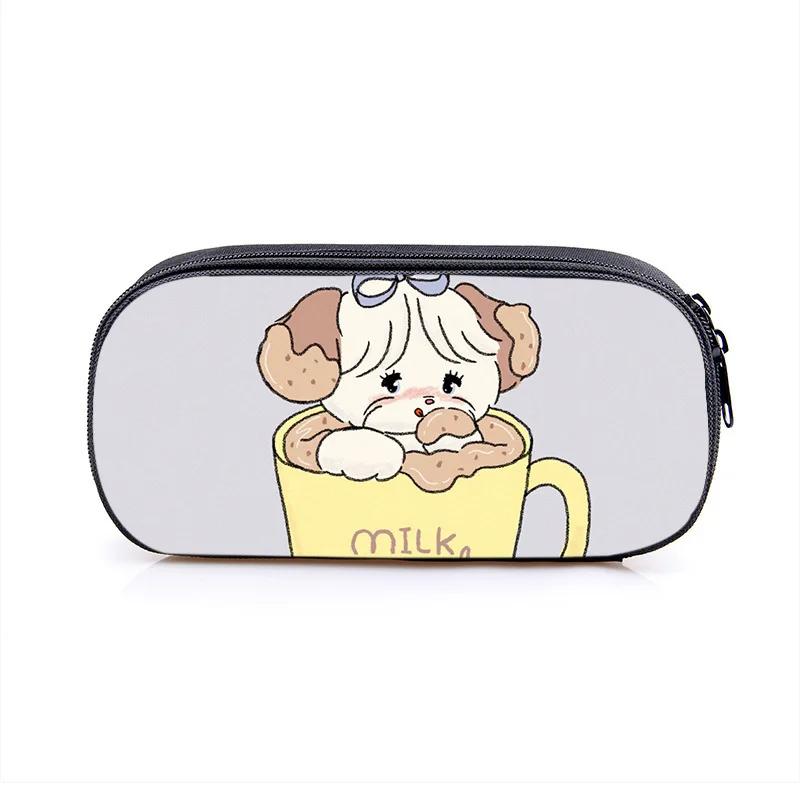 Mikko Pencil Bag Anime Pencil Cases Canvas Kawaii Stationery Box Children's Office Student School Supplies Stationary