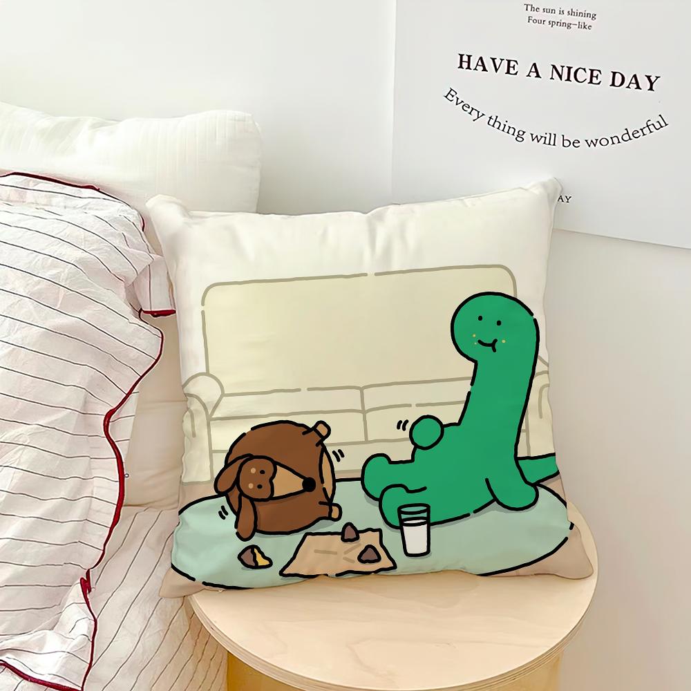 Cartoon Art Joguman Cute Pillow Case Sofa Living Room Bedroom Headboard Backrest Cushion Square Cushion Nap Time