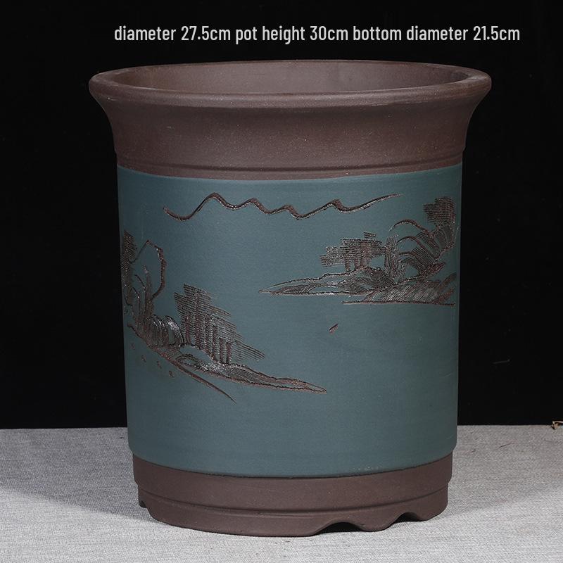 Extra Large Purple Clay Tall Flower Pot 2025 - Cylindrical Ceramic Design