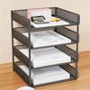 Multi-Layer Metal Desktop File Rack and Document Holder