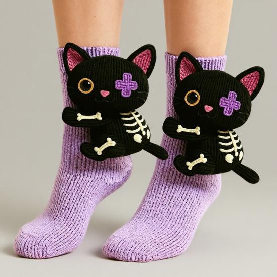 Knitted Animal Socks Warm Floor Socks with Cute Animal Dolls Indoor Winter Socks
