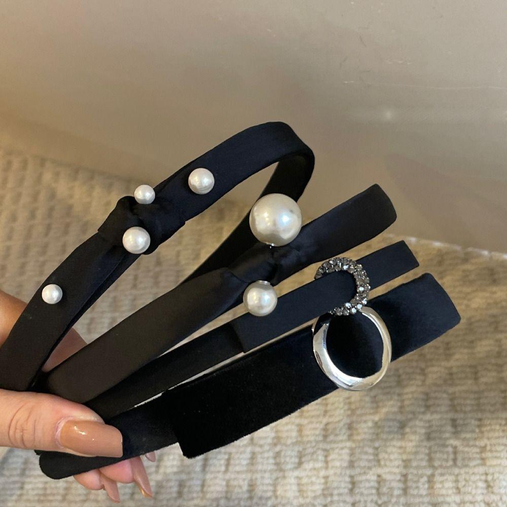 

Headhoop Elegant Stretchy Autumn Korean Style Hair Hoop Pearl Headband Exquisite Sweet Hair Hoop F