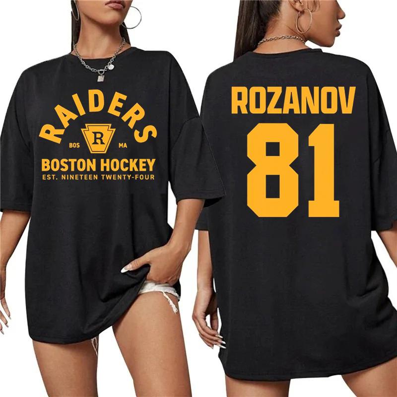 Streetwear Boston Raiders Llya Rozanov 81 TV Women T Shirt Casual Tee Unisex Cotton Oversized Short Sleeve Loose Trendy Vintage Top