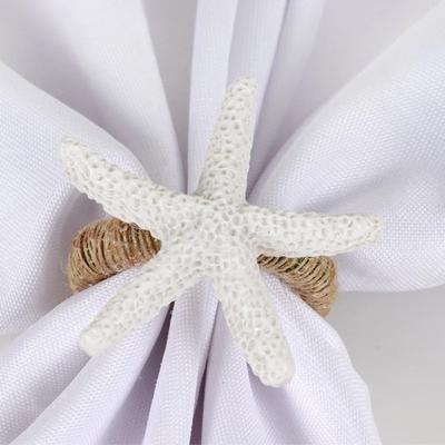 1 pieza Anillos de servilleta de estrella de mar Océano Costero Náutico Verano Fiesta de Boda Playa Mesa Comedor Decoración Soporte para servilletas Decoración de boda