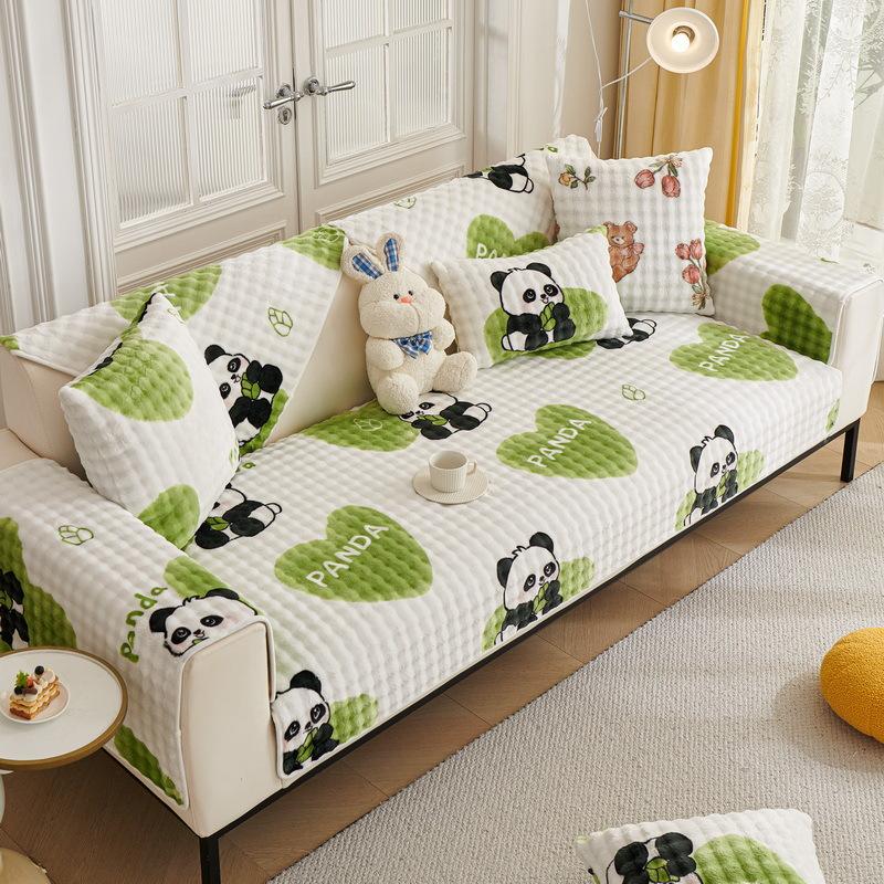 

Cartoon Milk Fleece Sofa Cushion Autumn And Winter Thickened Non-Slip Seat Cushion New Winter Sofa Cover Cover Cloth Towel 70*70cm