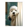Cute Shower Dog Bathroom Decor Poster Dog in Bathtub Print Animal Murals Canvas  for Home Decor Dog Lover Gifts