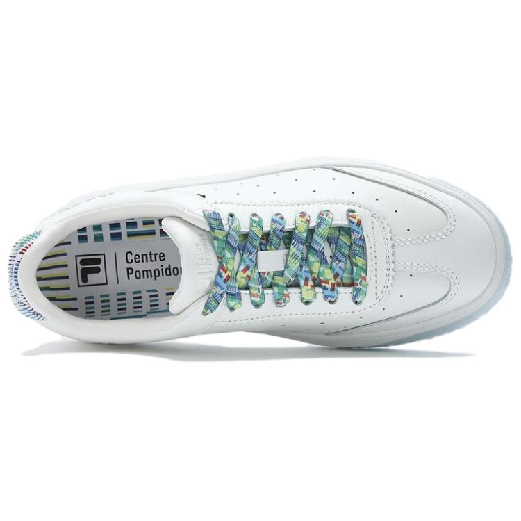 New FILA OLIMPICA Low Top Skateboard Shoes Women's White Blue F12W431209FBW