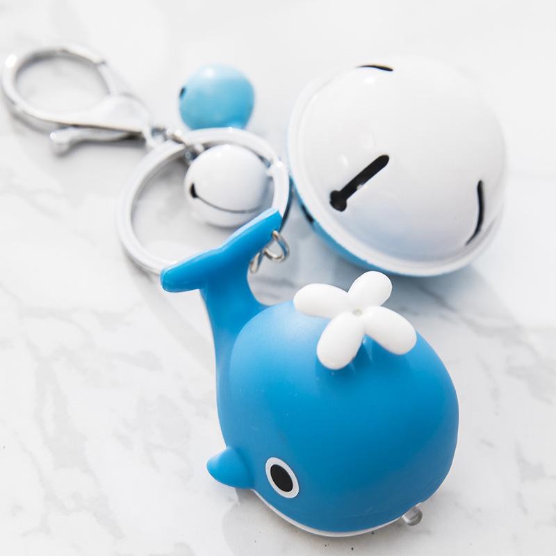 Whale LED Sound Keychain Mini Flashlight & Bag Pendant