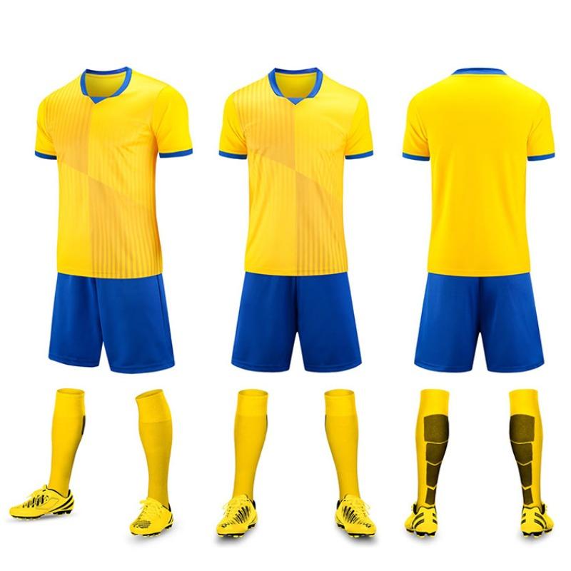 Football Jersey Set Men'S Game Sports Jersey Adult Primary School Students Children'S Training Jersey Short-Sleeved Jersey Quick-Drying