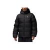Solid Color Logo Print Hooded Zip Long Sleeve Waterproof Jacket Men Jackets Black FV7317-010