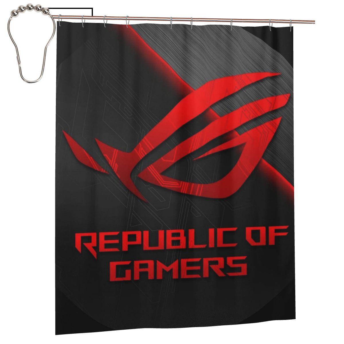

Asus Rog Strix Log Shower Curtain Bathroom Polyester Waterproof Bath Curtains With Hooks W60H190(CM)-1 Pcs