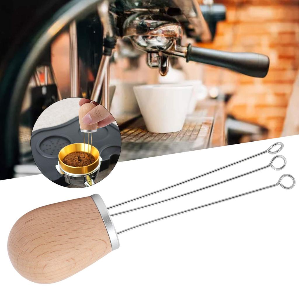 Coffee Power Needle Wooden Handle Coffee Stirrer Distribution Tool for Home Restaurant