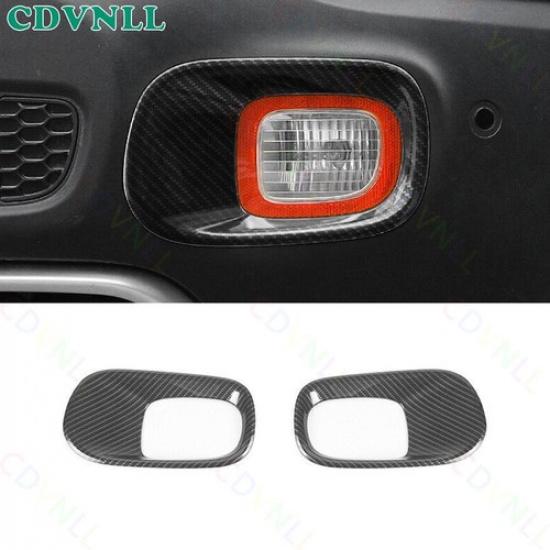 For Jeep Renegade 2015-23 Carbon Fiber Car Rear Fog light Decor Frame Trim 2PCS