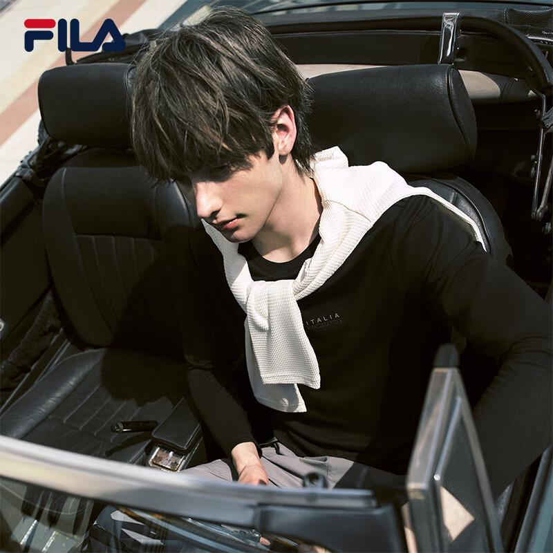 FILA Men's Basic Round Neck Knit Long Sleeve T-Shirt