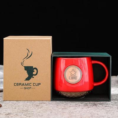 Chaxun Classic Bronze Emblem Office Mug