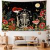 Mondphase Skelett Pilz Wandteppich Wandbehang Bohemian Art Hippie Tapitz Wohnzimmer Schlafzimmer Wohnkultur
