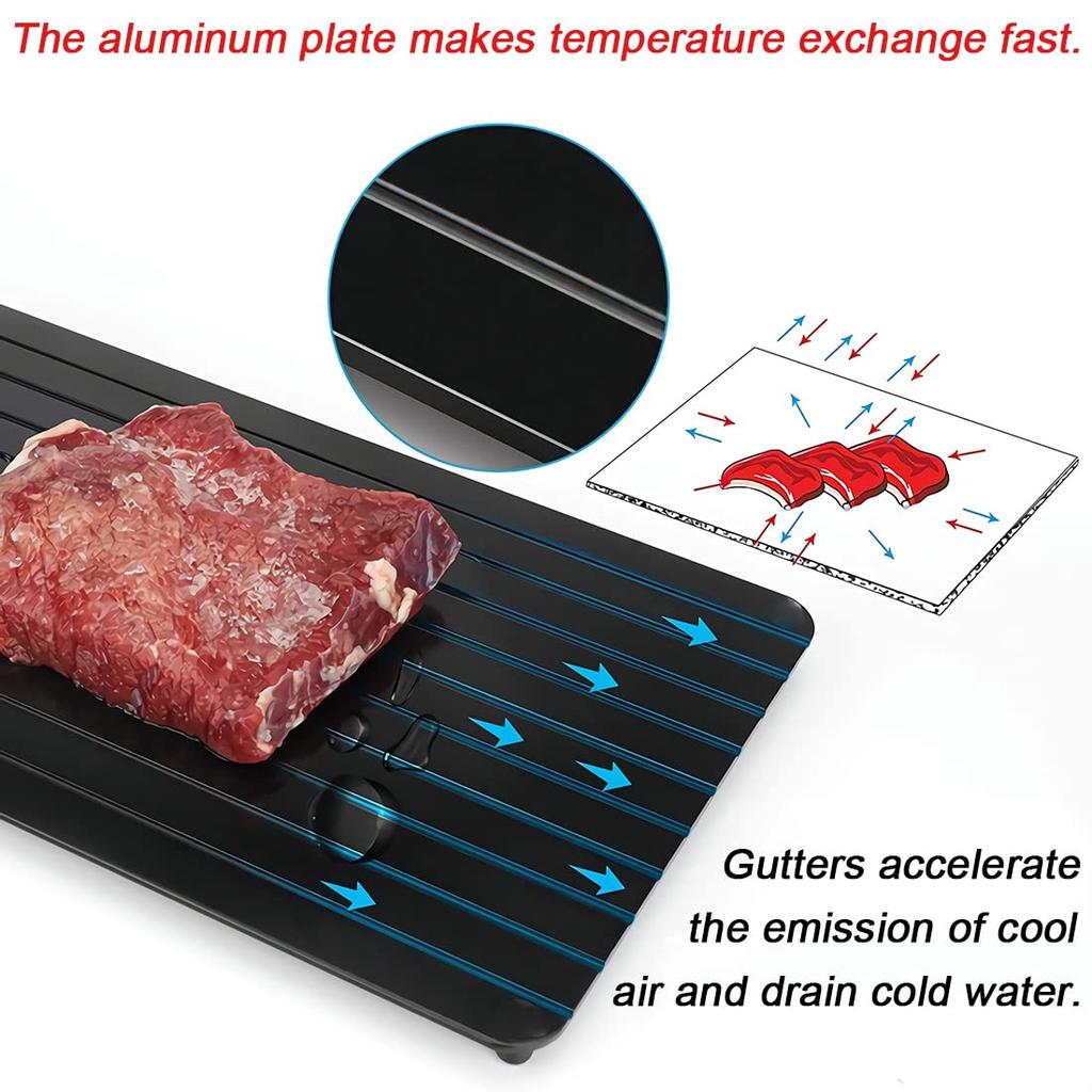 Quick Defrosting Tray for Frozen Meat Natural Heating Defroster Tray Rapid and Safer Chopping Boards for Frozen Meat Fish