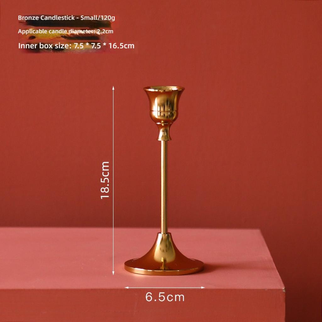 Gold Metal Pillar Candle Holder for Candles for Candles, Table Design Candlesticks Tabletop Decorative Home Dining Centerpiece
