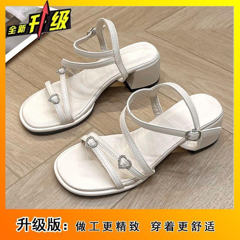 Exquisite and beautiful fairy style high sense with skirt women's sandals 2025 new fashion versatile thick heel sandals women