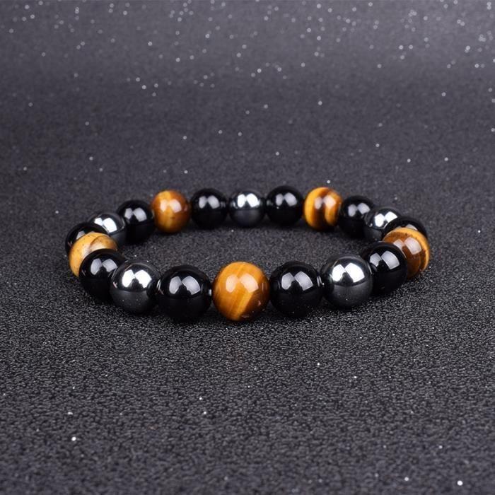 Bracelet - HEMATITE - 13-6mm - Équilibre énergétique - Obsidienne - Mixte