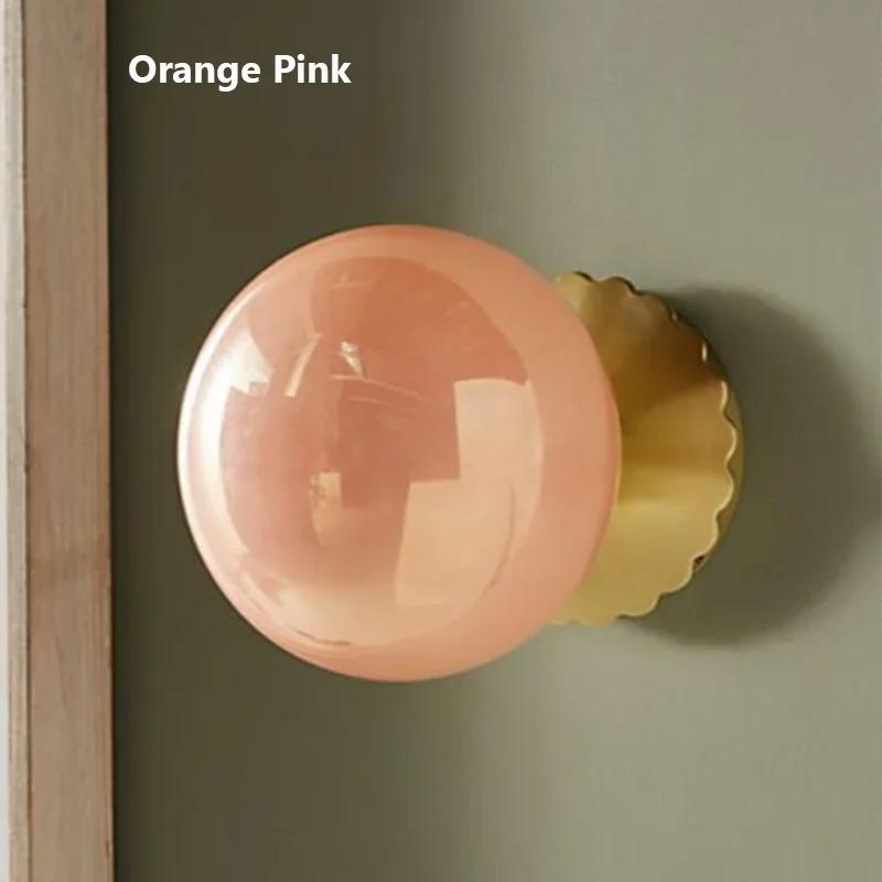 Minimalist Cream Style Creative Wall Light Glass LED American Designer Living Room Pink Bedside Decoration Corridor Wall Light