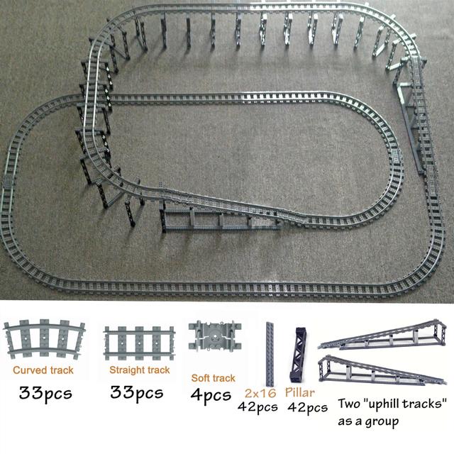 YENI Şehir Trenleri Esnek Parçalar Yumuşak Düz Kavisli Raylar Anahtarı Yapı Taşı Yaratıcı Modeller Demiryolları Oyuncaklar Çocuklar Için Hediyeler