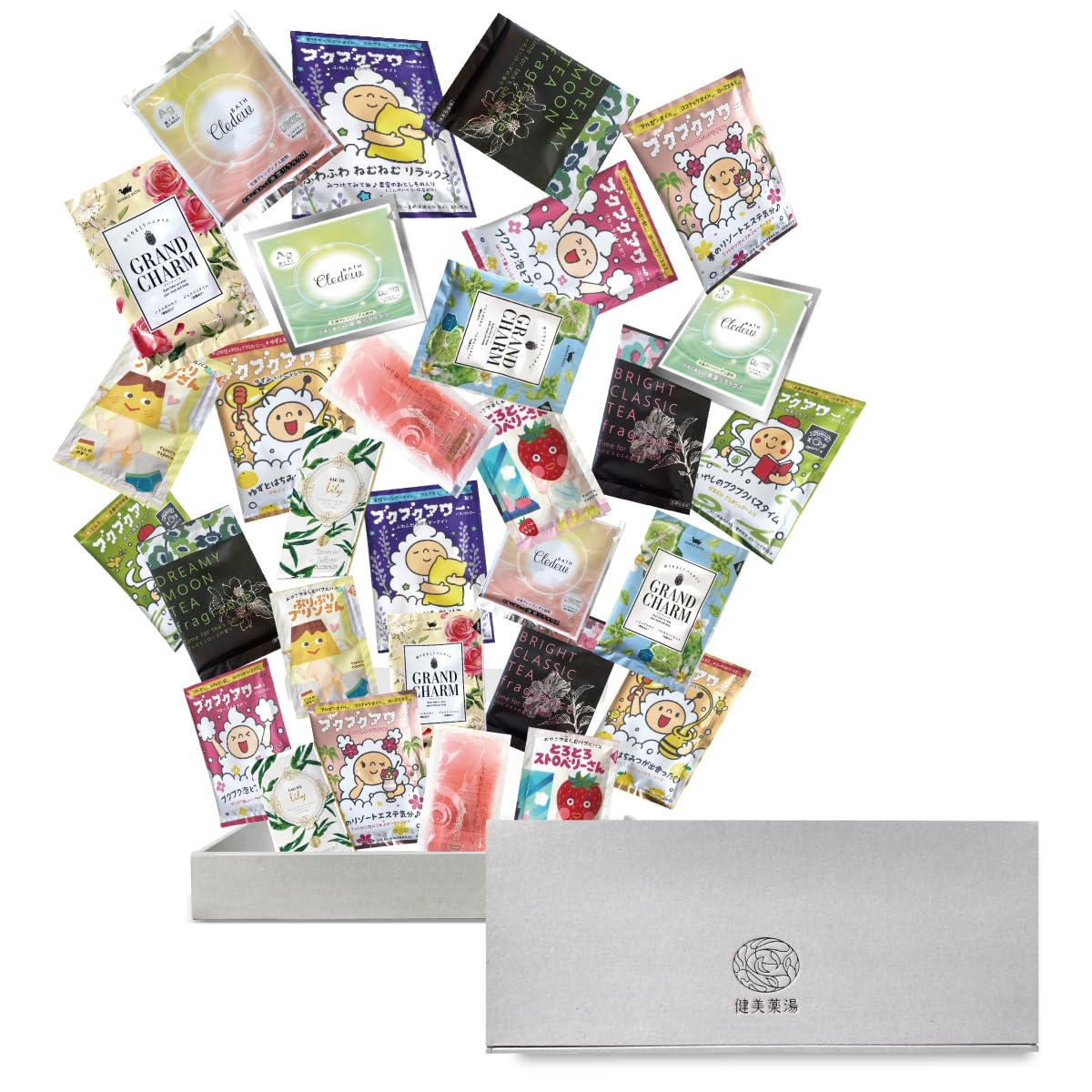 Kenbi Yakuto Official Bath Salts Assortment 30 Packets Bubbly Bath Great Value Made in 30 Packets - Salts, Assortment, Japan, Moisturizing, Gift,