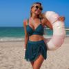 Summer Women's Two-Piece Swimsuit, European and American Sexy Mesh High-Waisted Bikini Swimsuit