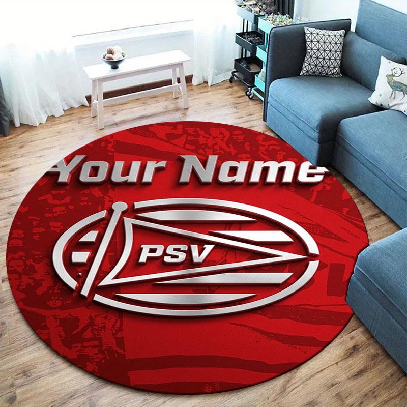 Philips Sport Vereniging Custom Name Round Area Rug,Carpet Rug for Living Room Bedroom Sofa Playroom Decor,Non-slip Floor Mat