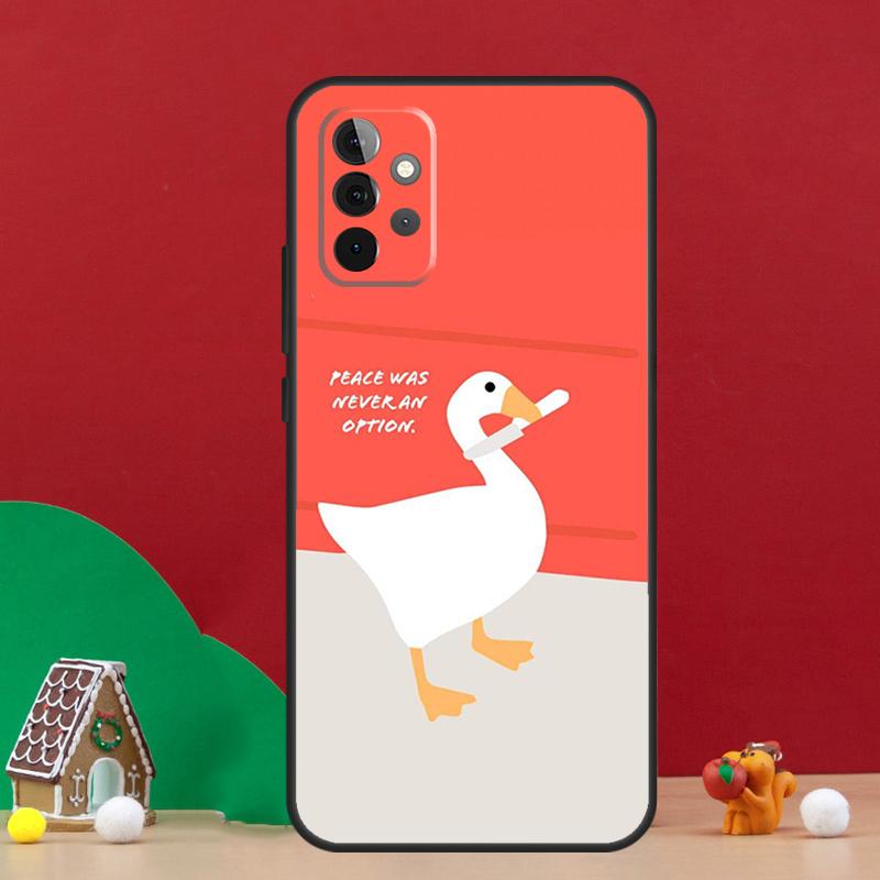 Cartoon Funny Goose Case For Samsung Galaxy A54 A06 A16 A26 A36 A56 A53 A32 A52 A33 A13 A55 A35 A15 A14 A34 A17
