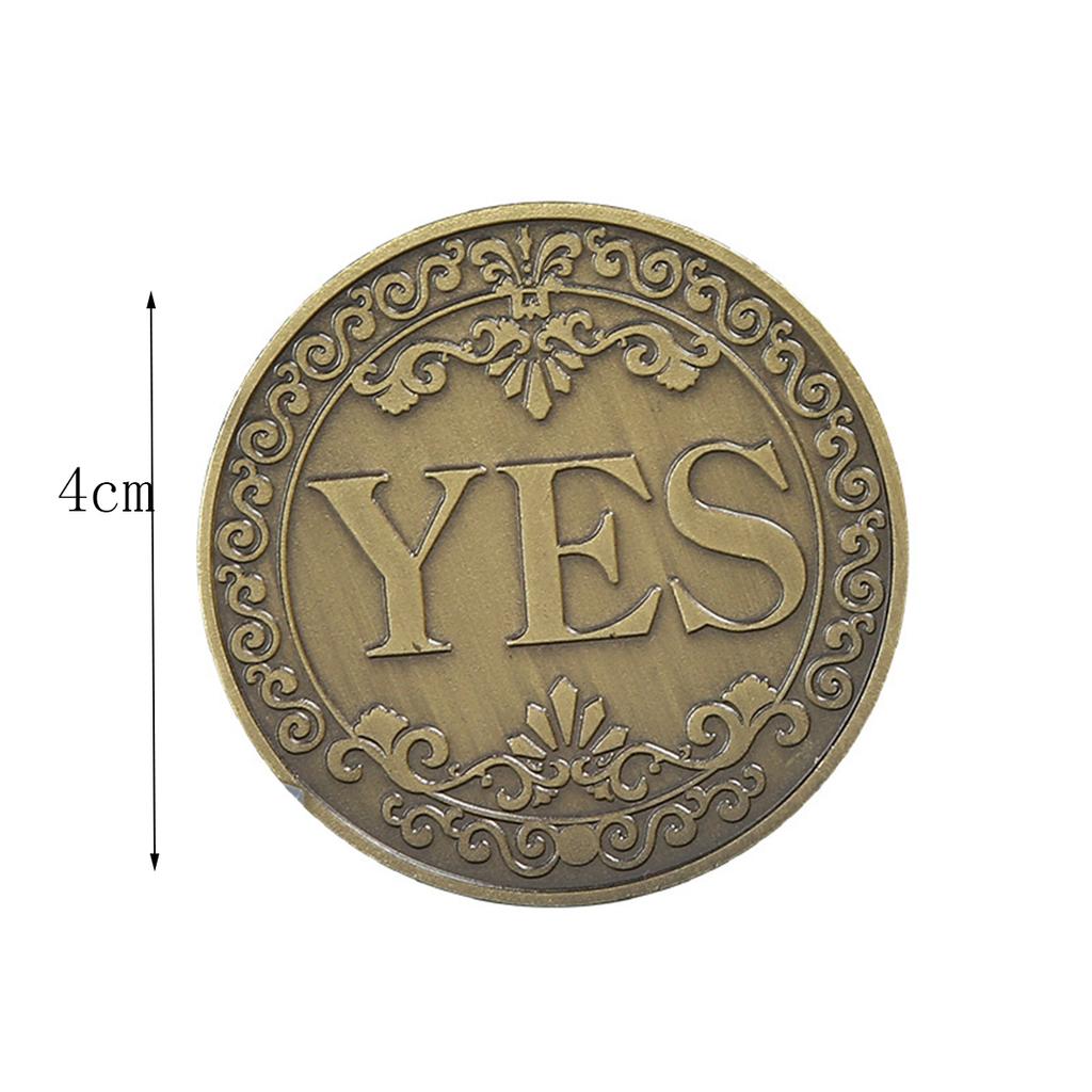 1 PZ Moneta Commemorativa in Bronzo Sì o No Souvenir Non-Valuta Oggetto di Scena per Gioco Monete per Decisioni Collezione Decorazione Artigianato