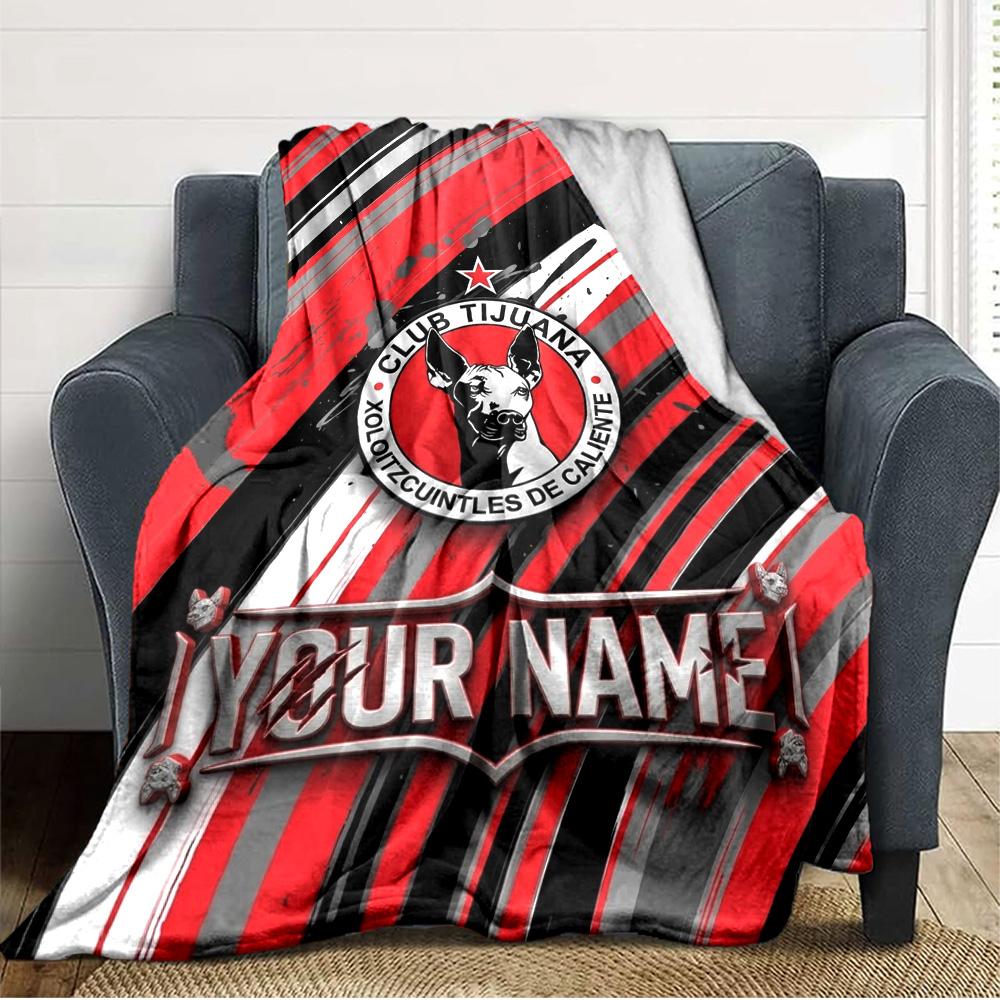 Name Custom Club Tijuana Print Flannel Blanket High Quality Warm Comfortable Cover for All Seasons Perfect for Gifts Home Decor