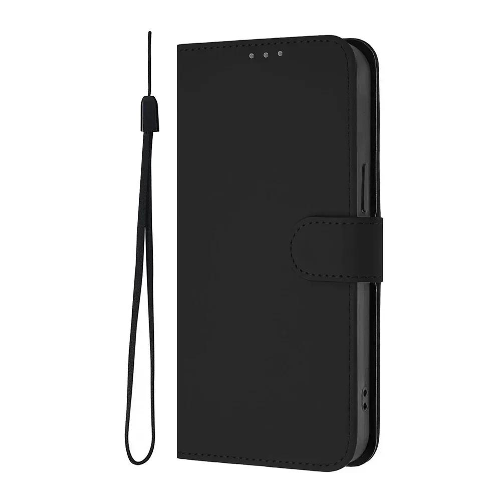 Solid Color Wallet Case for Honor 200 90 Smart X7B Magic 5 Pro 6 Lite Shockproof Kickstand Card Holder Strap Phone Cover
