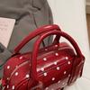 Patent Leather Polka Dot Boston Bag Women's Tote Shoulder Bag