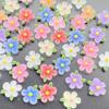 50Pcs Cute Cartoon Mini Colored Flowers and Leaves Nail Art Resin Designer Charms DIY Craft For Nail 3D Decorations Jewelry