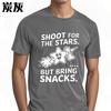 Minimalist Tshirt Casual Tee Solid Color For him Oneck tshirt unisex Shoot For The Stars But Bring Snacks Anime Men Tee shirt