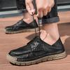2025 New Men Casual Shoes Handmade Leather Loafers Comfortable Men's Shoes Quality Split Leather Flat Moccasins Men Sneakers