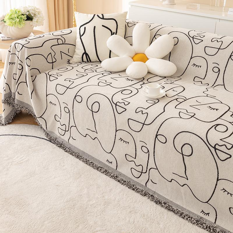 Chenille Sofa Towel Full Cover Cloth for All Seasons, Living Room Dust-proof Sofa Blanket, Anti-cat Scratch Sofa Cushion