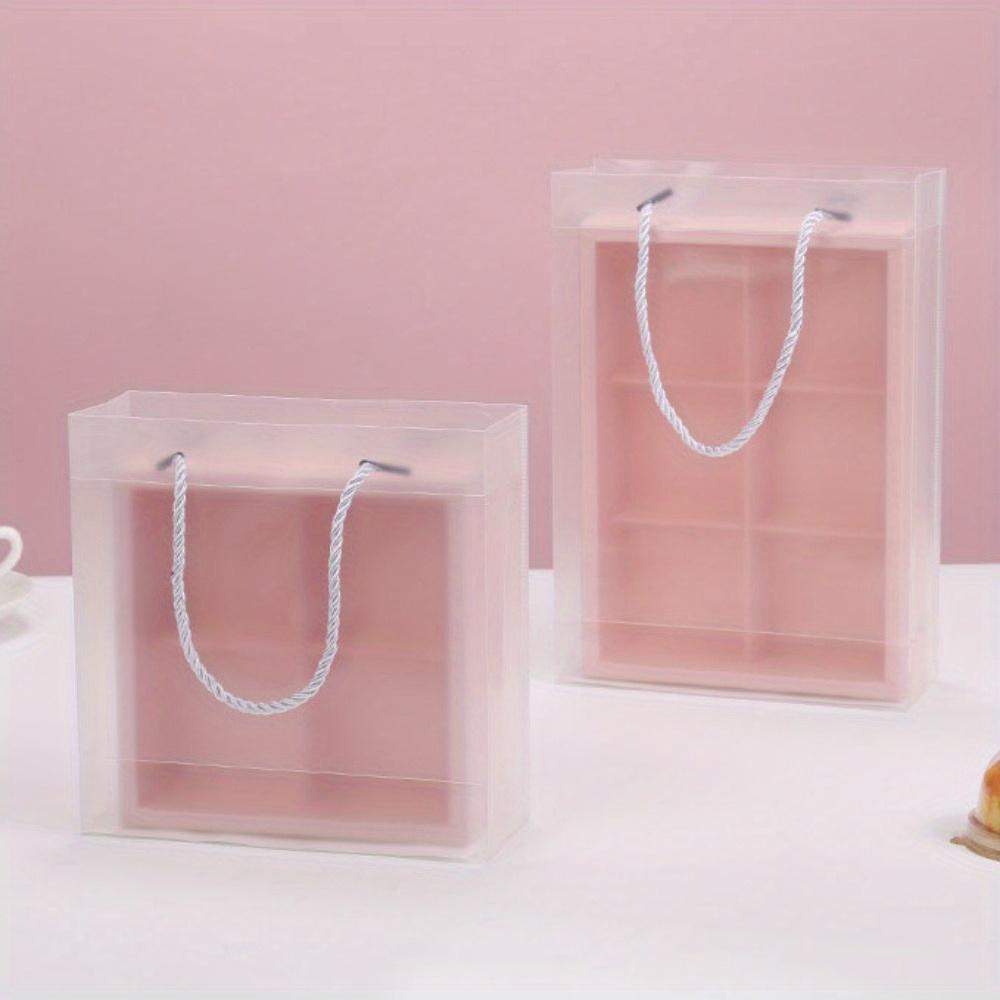 10pcs Frosted Plastic Gift Bags with Rope Handles Gift Bags Shopping Bag for Small Business Gifts Wedding Party Favors Birthdays Treat Wrap Bags