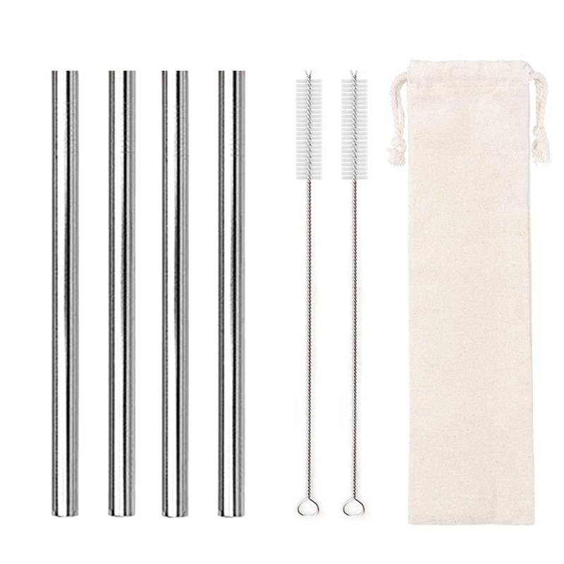 12mm Metal Boba Straws Reusable Bubble Tea Straws Reusable Jumbo Smoothie Straws 304 Stainless Steel Cocktail Drinking Straws
