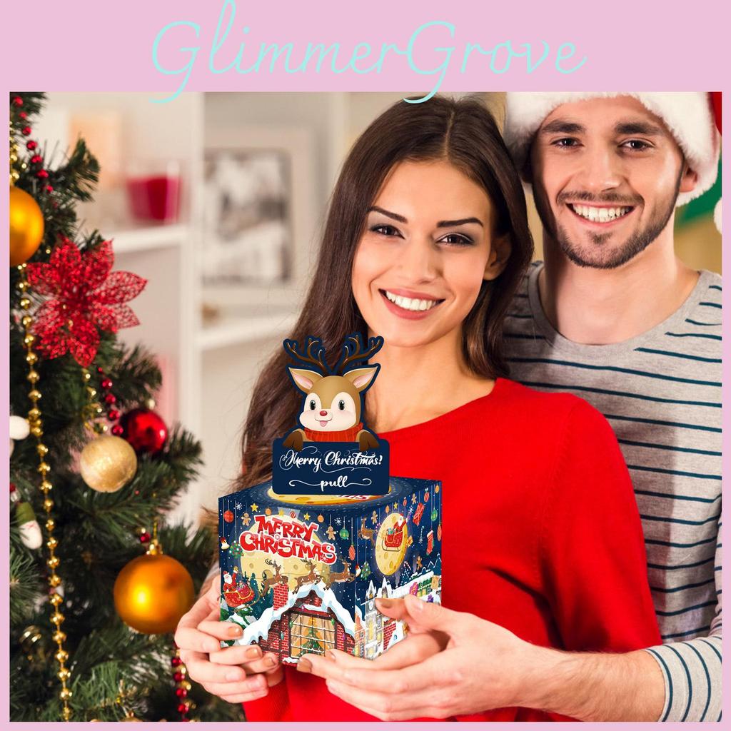 Santa Gift Claus Container Blue Paper Material Christmas Celebration Decor Event